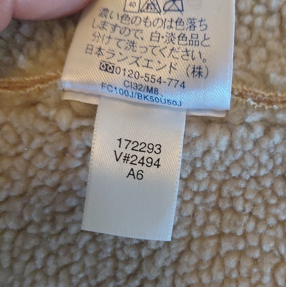 Lands End Women's Tan Sherpa Coat Size Small Petite 6-8 - Picture 11 of 16